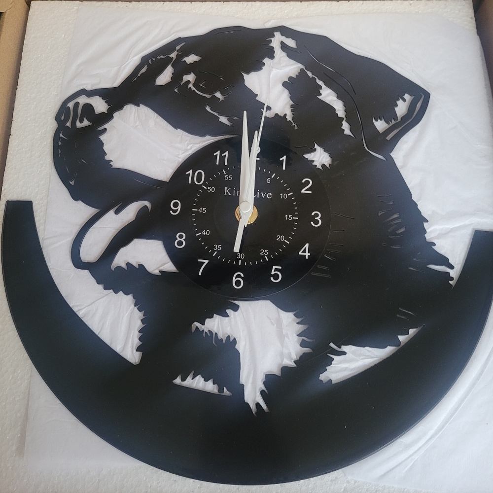 Rottweiler picture doggie design record vinyl clock